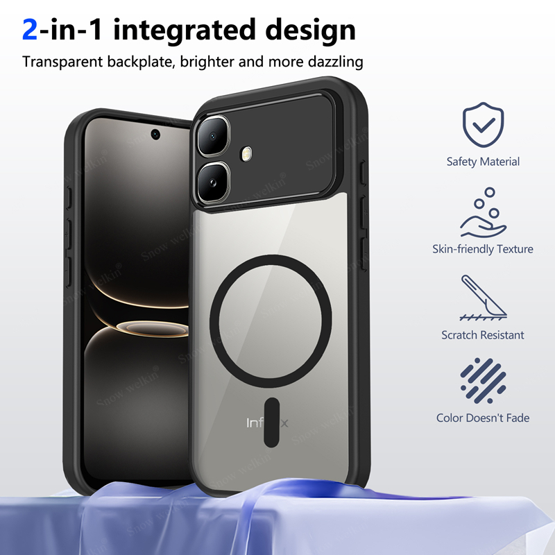 Clear Shockproof Bumper Case - Coque en silicone transparente magnétique pour