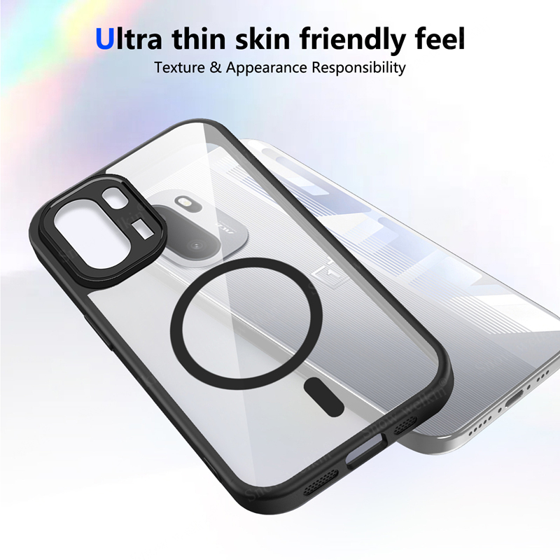Clear Shockproof Bumper Case - Étui en silicone transparent magnétique pour