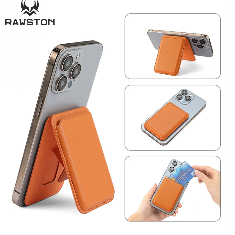 Leather Wallet Card Holder Phone Cover - Étui portefeuille en cuir magnétique avec