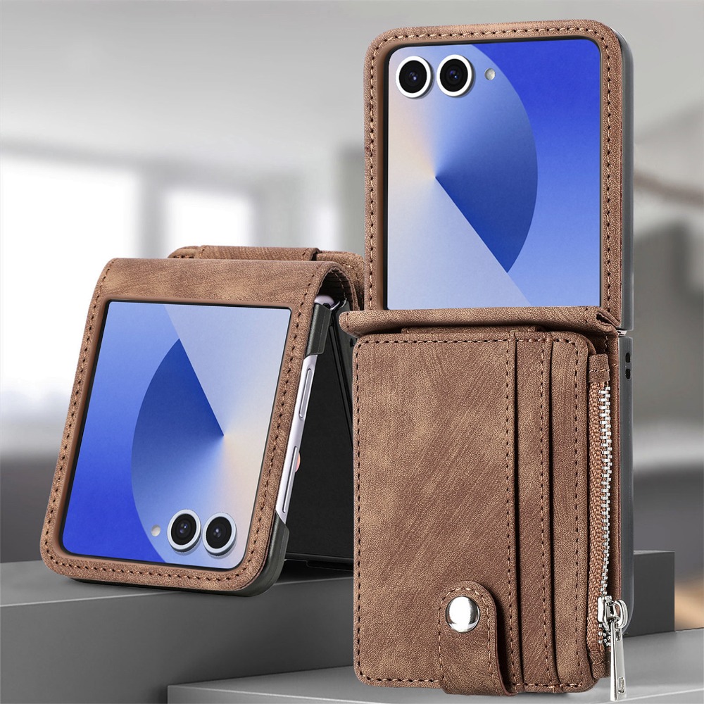 Leather Wallet Card Holder Phone Cover - Coque de téléphone portefeuille avec porte-cartes