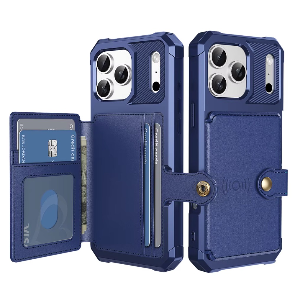 Leather Wallet Card Holder Phone Cover - Étui portefeuille pour téléphone avec porte-cartes