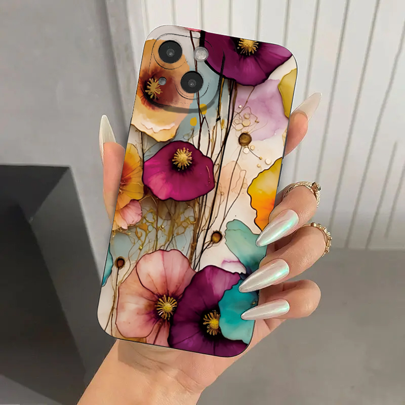 Vintage Floral Pattern Soft Case - Coque de protection souple en TPU