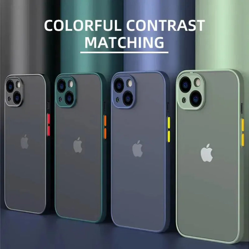 Matte Hard Pc Back Case - Coque antichoc en silicone pour iPhone,