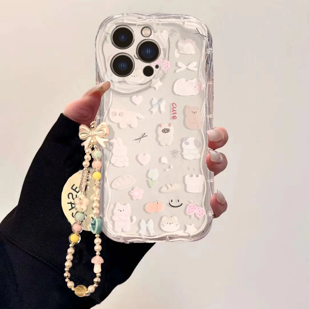 Étui avec chaîne de poignet av - Cute Cartoon Wrist Strap Silicone Case avis et prix