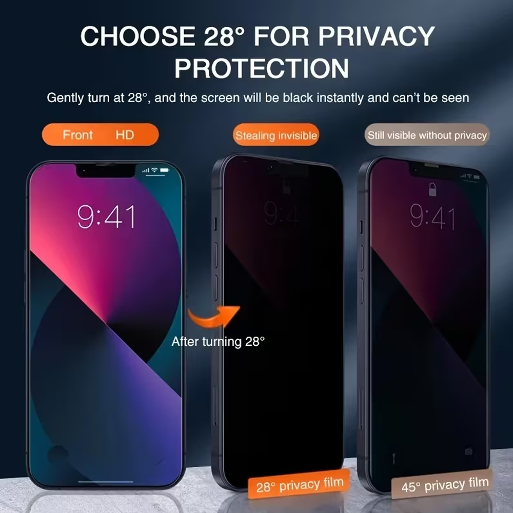 1-5 pièces de verre trempé ant - Anti Peek Privacy Tempered Glass avis et prix