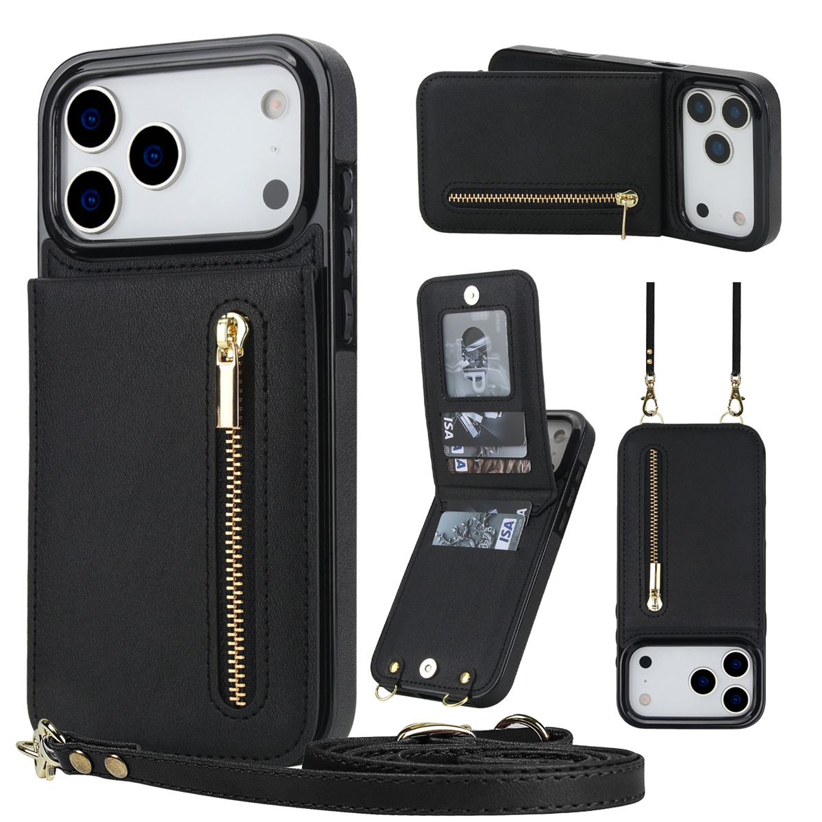 Étui portefeuille en cuir avec - Leather Wallet Card Holder Phone Cover avis et prix