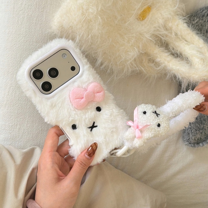 Coque de téléphone Miffy en fo - Cute Cartoon Wrist Strap Silicone Case avis et prix