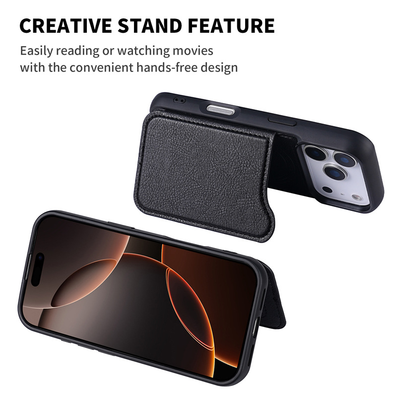 Pour Magsafe portefeuille en c - Leather Wallet Card Holder Phone Cover avis et prix