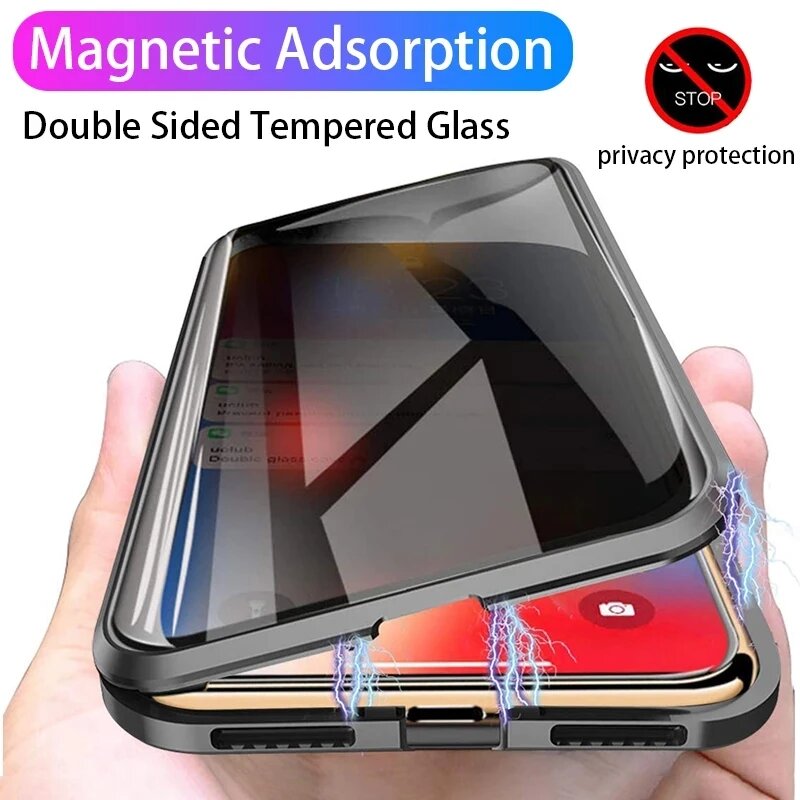 Coque de téléphone magnétique  - Anti Spy Privacy Glass Case avis et prix