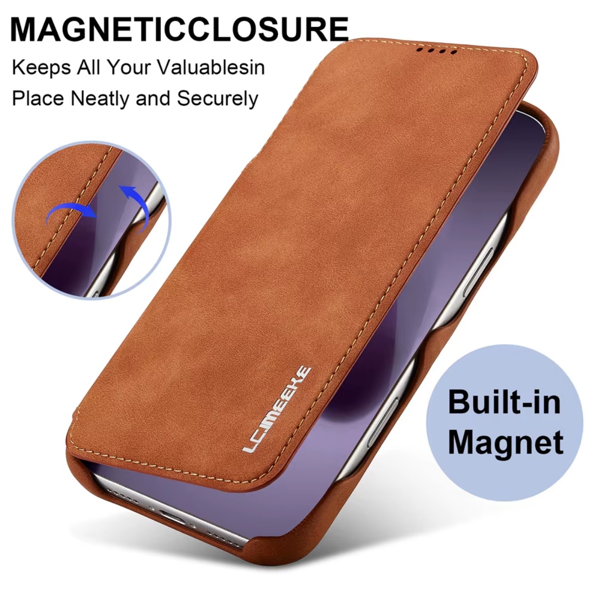Portefeuille en cuir à rabat m - Leather Wallet Card Holder Phone Cover avis et prix