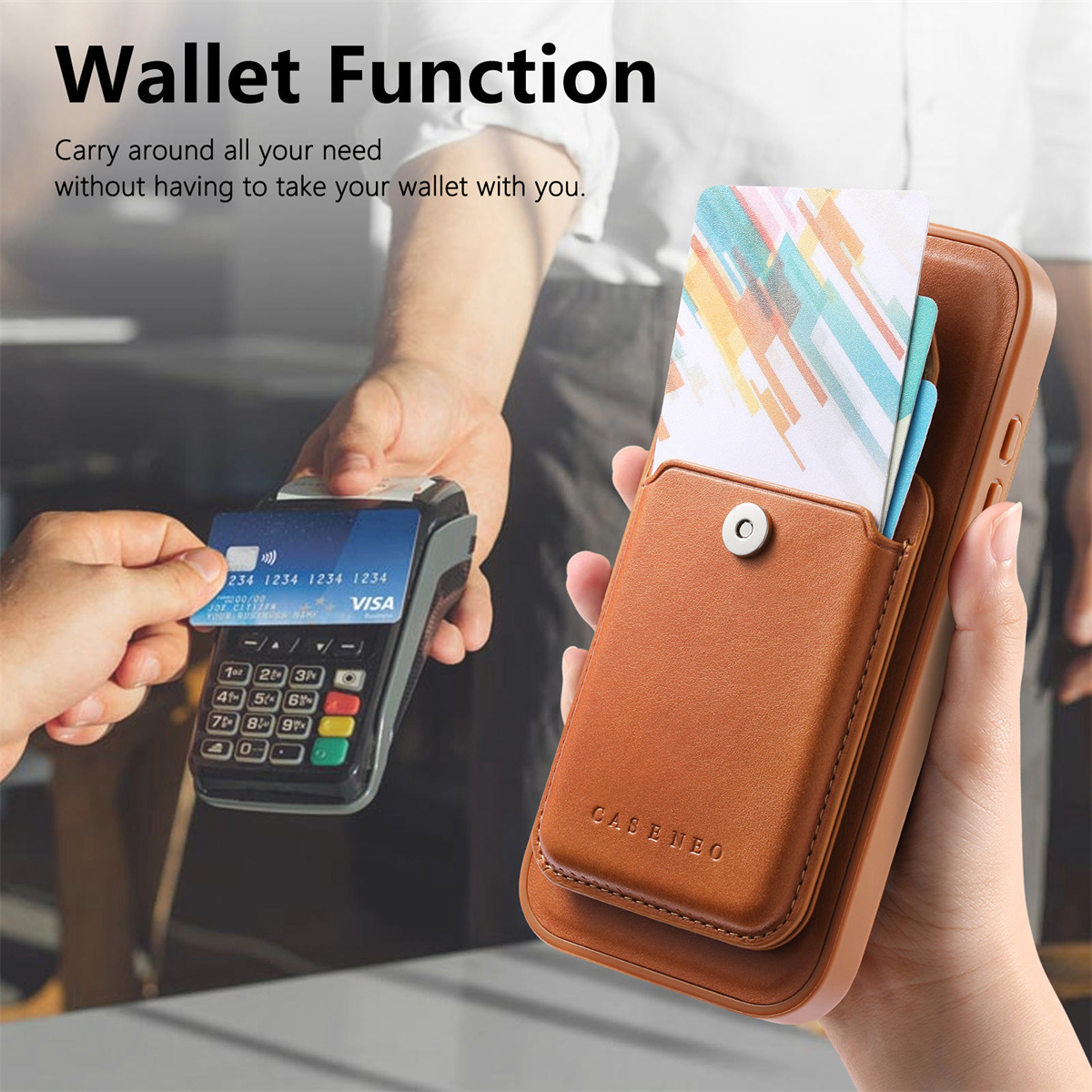 Étui de téléphone en cuir magn - Leather Wallet Card Holder Phone Cover avis et prix