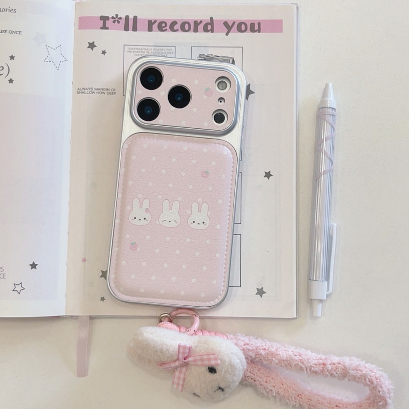 Étui de téléphone en cuir moti - Cute Cartoon Wrist Strap Silicone Case avis et prix